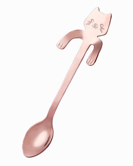 Whimsical Cat-Inspired Stainless Steel Spoon Set in Stylish Tones