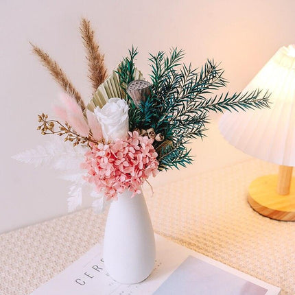 Eternal Hydrangea and Bunny Tail Dried Floral Arrangement