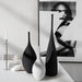 Elegance Redefined: Artistic Black and White Ceramic Vase
