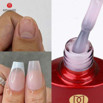 At-Home Salon Nail Extension Kit – Milky White UV Builder Gel for Professional Results