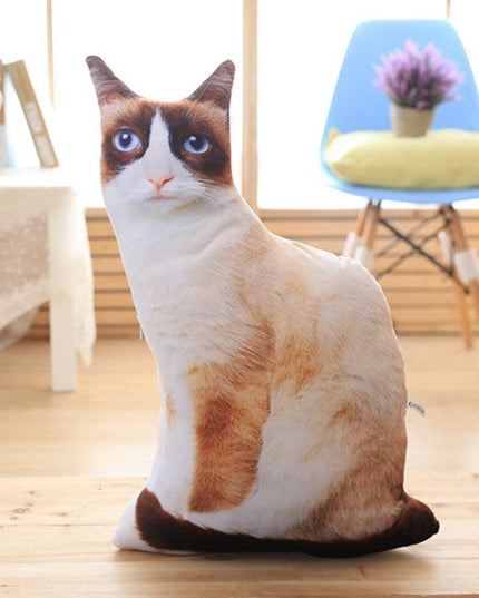Charming 50cm Plush Cartoon Cat Pillow Cover for Cozy Home Accents