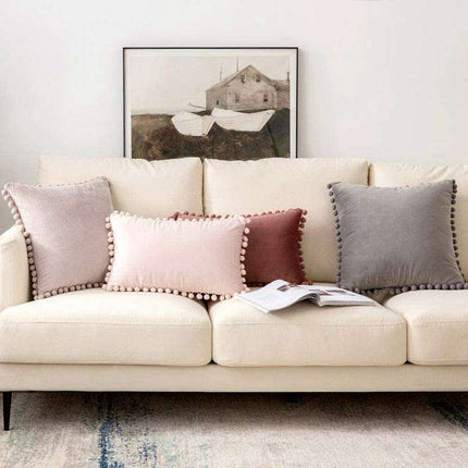 Luxurious Velvet Pillowcases with Whimsical Pom Pom Details - Ultimate Comfort and Charm