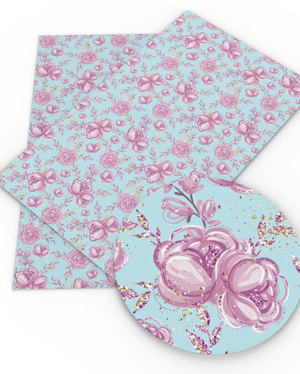 Charming Floral Synthetic Leather Craft Sheets - Essential for Creatives