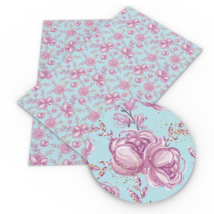 Charming Floral Synthetic Leather Craft Sheets - Essential for Creatives