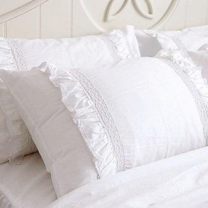 Elegant Ivory Ruffled Waterproof Faux Suede Pillowcase Collection