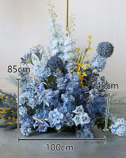 Opulent Blue Rose and Hydrangea Floral Masterpiece for Ultimate Sophistication