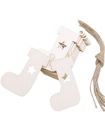 Wooden Snowflake Chip Ornaments - Cheerful Set of 10 for Holiday Celebrations