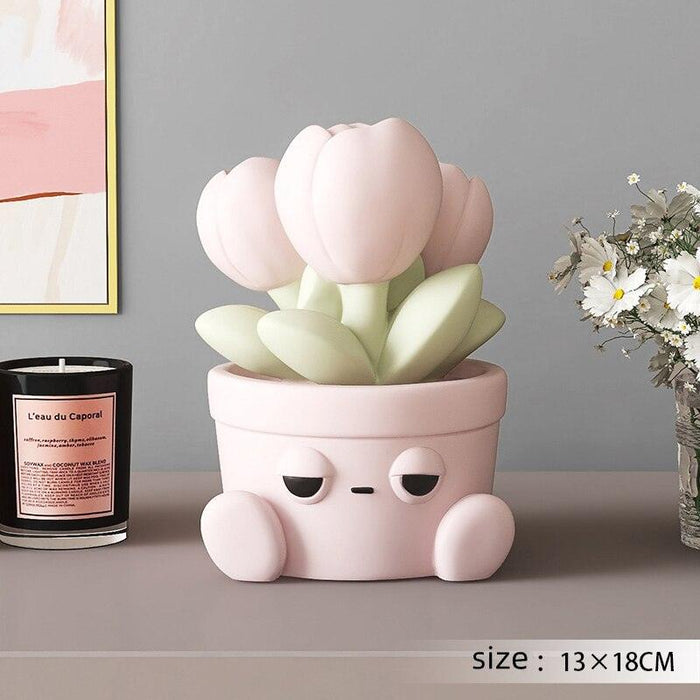 Chic Resin Tulips Flower Sculptures for Stylish Home Enhancement
