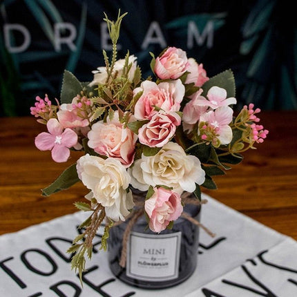 Lifelike Faux Peony Bouquet - 30cm, 7 Vibrant Colors