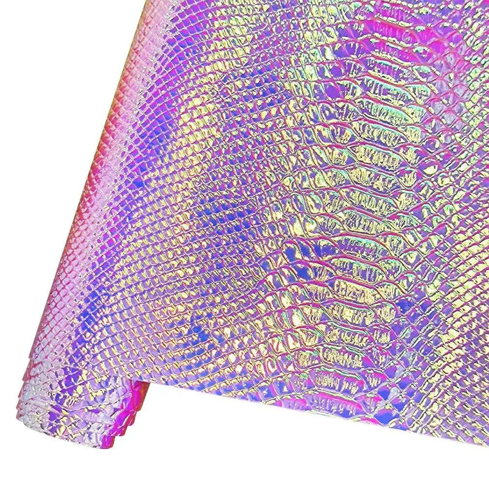 Iridescent Snake Skin Faux Leather Sheet - Premium DIY Crafting Material