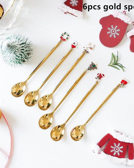 Festive Joy Stainless Steel Cutlery Set - Delightful Tableware for Holiday Celebrations