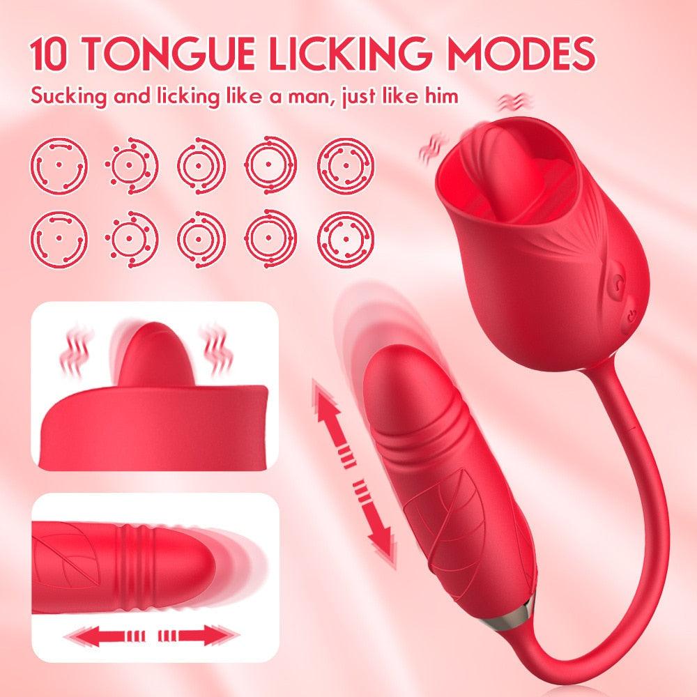 Forever Preserved Roses Upgraded Tongue-Shaped Licking Vibrator for Women - Très Elite
