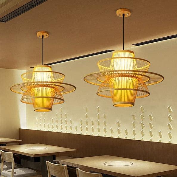 Artisan Bamboo Chandelier: Exquisite Handcrafted Lighting for Home and Garden