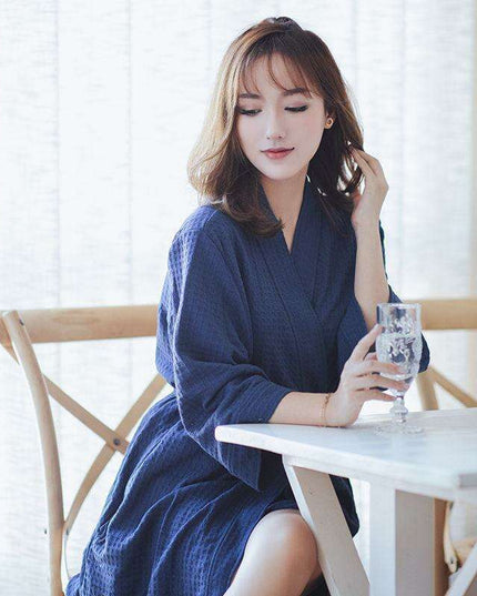 Couples' Elegant Cotton Kimono-Style Lounging Set