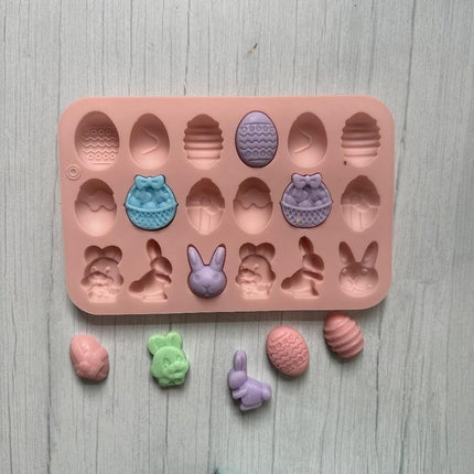 Easter Bunny 18-Cavity Silicone Mold Kit for Creative Treats and Crafts