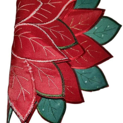 Festive Poinsettia Satin Placemat – Redefine Your Holiday Dining Experience