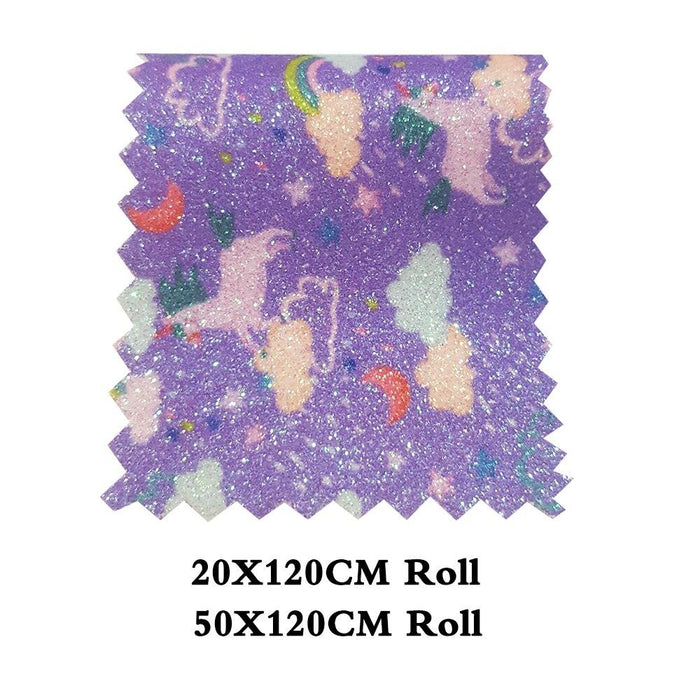 Enchanted Butterfly Unicorn Fantasy Glitter Synthetic Leather Roll - Crafting Material for Personalized Hair Accessories