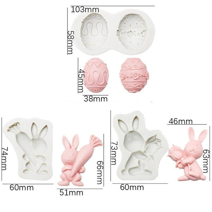 Easter Baking Fun Silicone Mold Set for Homemade Easter Goodies