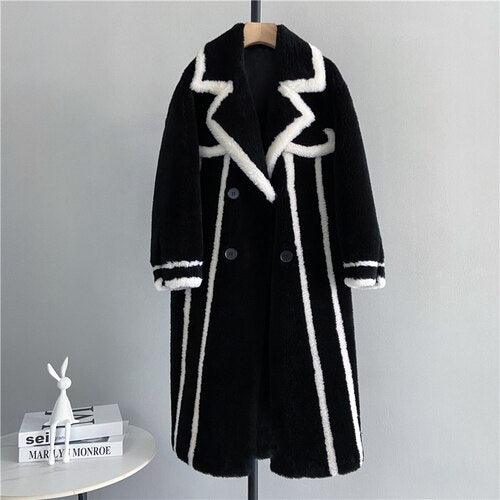 Winter Opulence: Sheep Shearling Fur Jacket with Unmatched Elegance