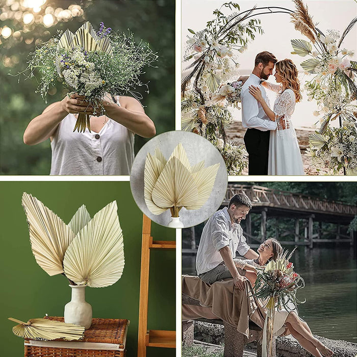 Natural Palm Leaf and Pampas Grass Bouquet: Boho Elegance for Home and Wedding Decor