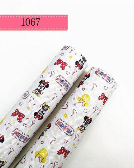 Cartoon-Inspired Faux Leather Craft Rolls - Set of 2 - 20x134cm Each