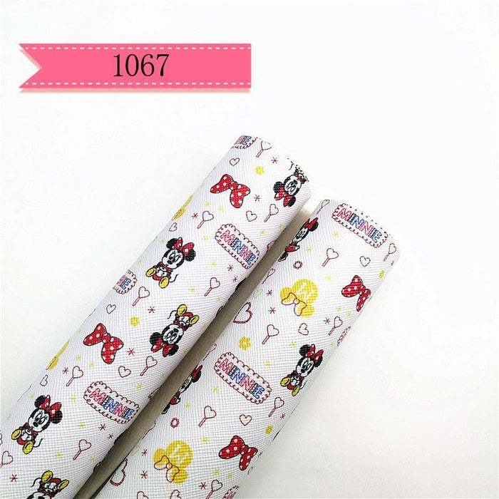 Crafty Cartoon Print Faux Leather Crafting Rolls Set - 20*134cm x 2