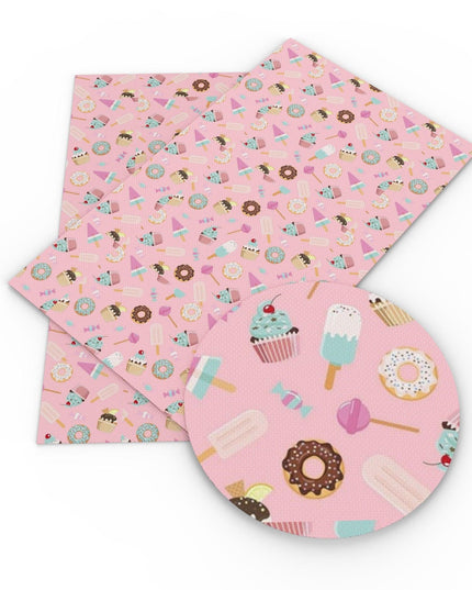 Whimsical Cake Candy Faux Leather Crafting Kit for DIY Accessories and Bags