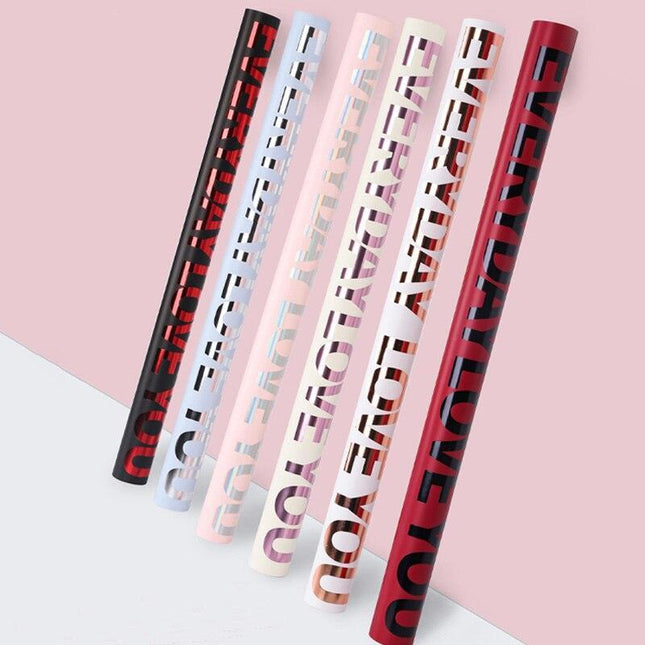 Chic Floral Hot Stamping Gift Wrap Collection - 15 Waterproof Sheets