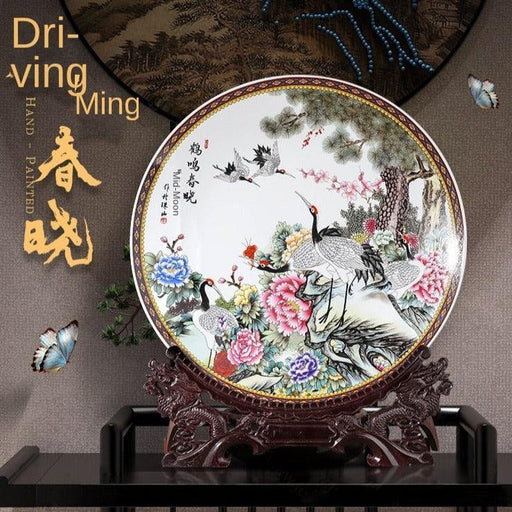 Elegant Ceramic Wall Plate with Asian Design for Stylish Home Decor