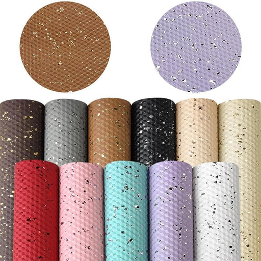 Luxurious Glittery Diamond Grain PU Leatherette Crafting Material - 30*135CM, 0.8MM Thickness