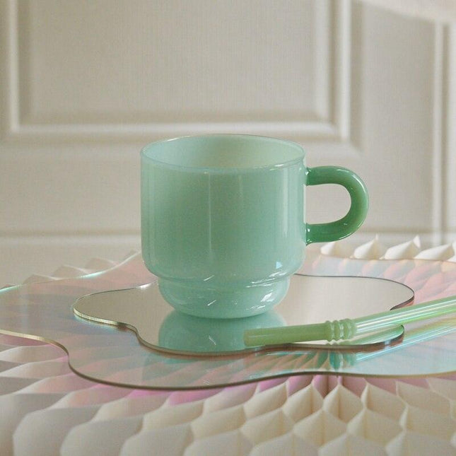 Jade Elegance: Retro Nordic Glass Mug Collection