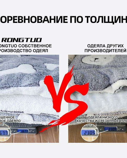 Plush Coral Velvet Pet Blanket - Ultimate Comfort for Dogs and Cats