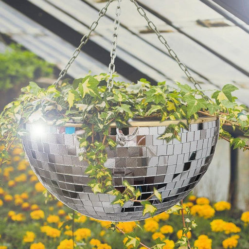 Vibrant Disco Ball Mirror Hanging Planter - Indoor and Outdoor Boho Chic