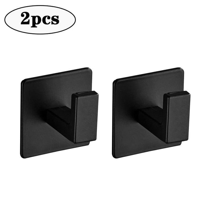 Sleek Black Wall Hook Organizer Set - Modern Storage Solution with Hassle-Free Installation