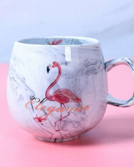 Paw-sitively Charming Flamingo Ceramic Travel Mug: Your Cozy Companion for On-the-Go Sips