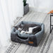 Cozy Gray Plush Pet Cave Bed for Small Dogs and Cats