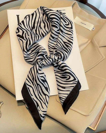 Opulent Leopard Print Silk Square Scarf - Elevate Your Style with Elegance