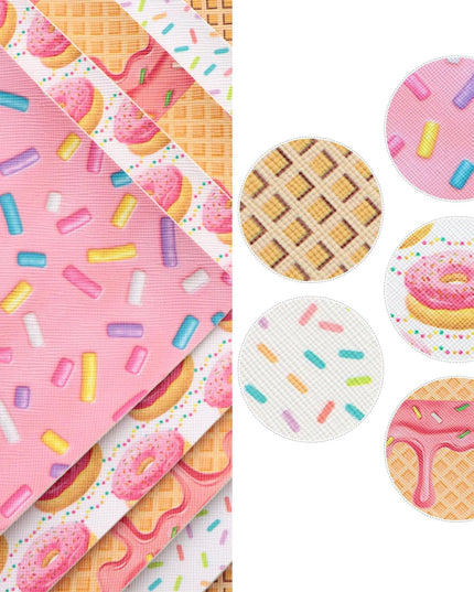 Whimsical Cake Candy Faux Leather Crafting Kit for DIY Accessories and Bags