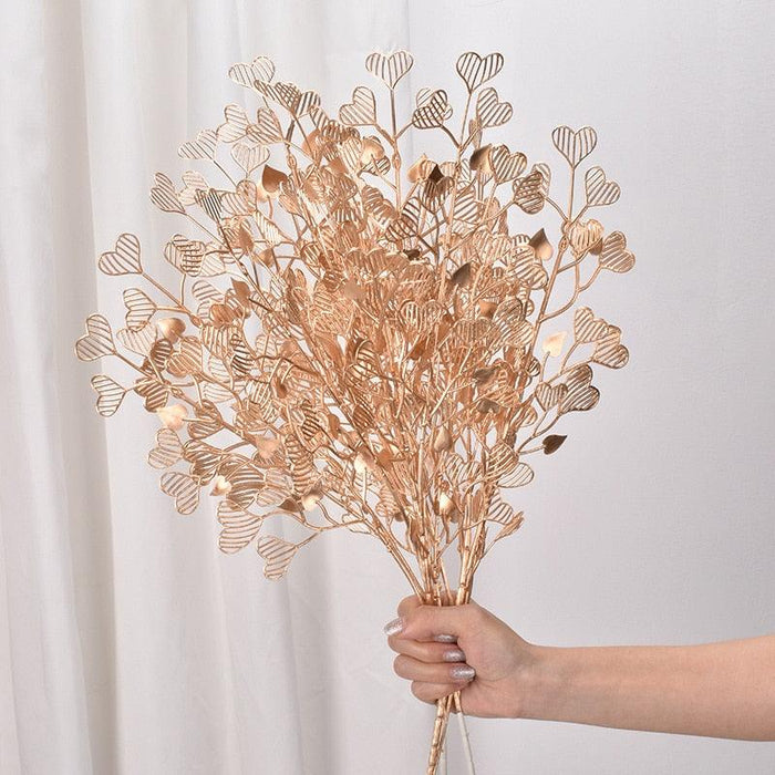Luxurious Golden Artificial Foliage Set for Refined Home Decor and Special Occasions