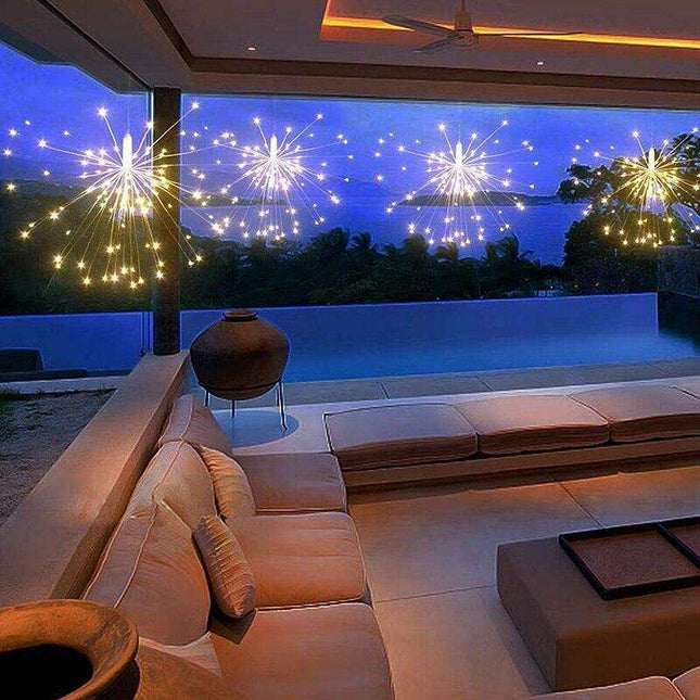 500LEDs Holiday Fireworks Fairy Lights - Versatile Curtain String Light for Enchanting Bedroom Decor with 8 Custom Functions