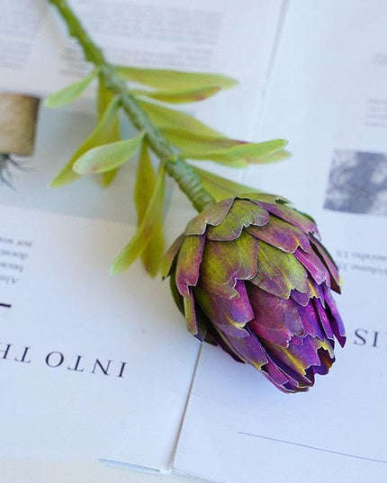 Stunning Faux Artichoke Stem Floral Arrangement - Chic Decor Piece for Contemporary Spaces