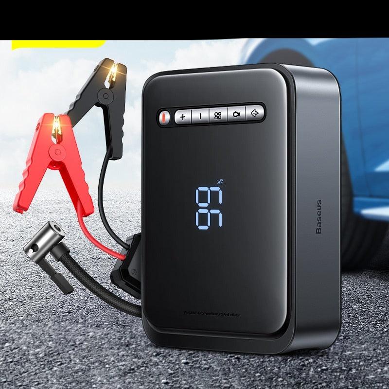 Baseus 2 In 1 Car Jump Starter Power Bank With Air Compressor Tire Pump Emergency Battery Charger Car Booster Starting Device-0-Très Elite-Black-Israel-Très Elite