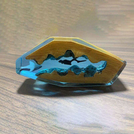 Illuminated Coastal Diver Resin & Wood Art with USB Night Light - Unique Ocean Decor