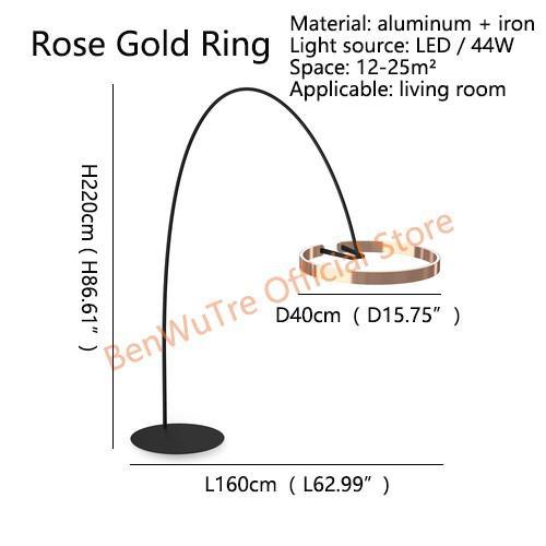 Modern LED Floor Lamp with Round Rings Design - Illuminate Your Space with Style