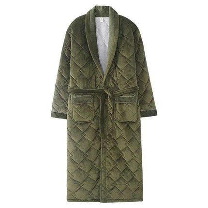 Men's Premium Quilted Flannel Kimono Robe - Ultimate Winter Comfort & Elegance