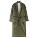 Winter Warmth Men's Flannel Kimono Bathrobe - Quilted Long Robe for Cozy Nights