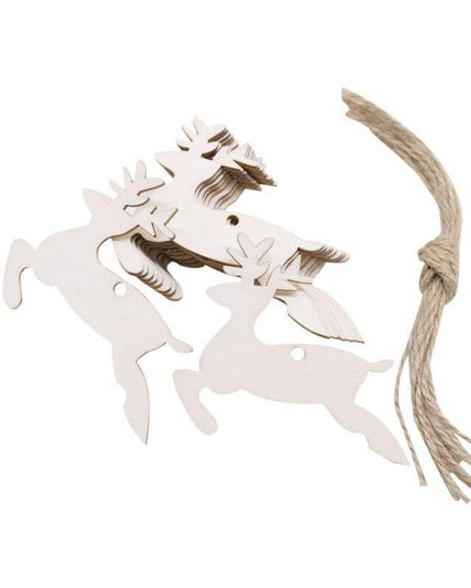 Wooden Snowflake Chip Ornaments - Cheerful Set of 10 for Holiday Celebrations