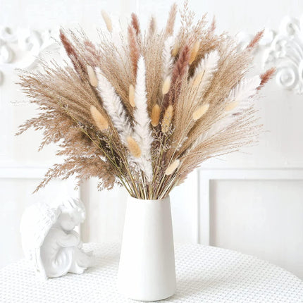 Rustic Bohemian Pampas Grass Bouquet for Weddings and Home Decor - 85 Pieces