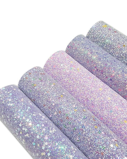 Sparkling Purple Chunky Glitter Fabric Roll - Must-Have for Creative DIY Projects