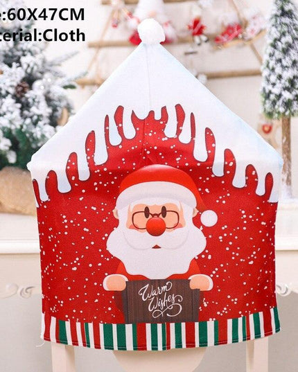 Whimsical Gnome-Themed Christmas Chair Cover - Festive Home Accent